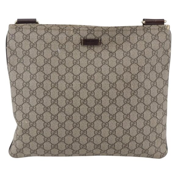 GUCCI GG Supreme Shoulder Bag PVC Beige Gold Auth - Picture 2 of 16